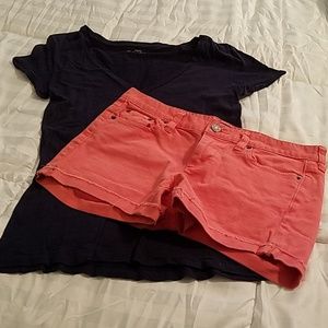 J Crew shorts & tee size small, size 29